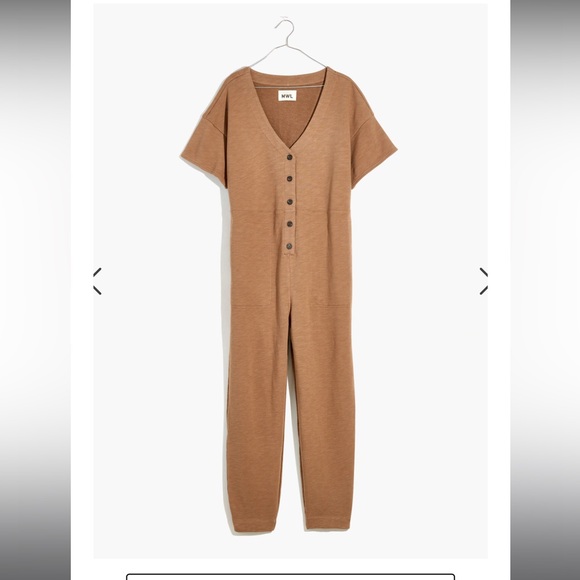 MWL by Maxwell Brown Short-Sleeve Coverall Jumpsuit. OBO - Picture 1 of 10